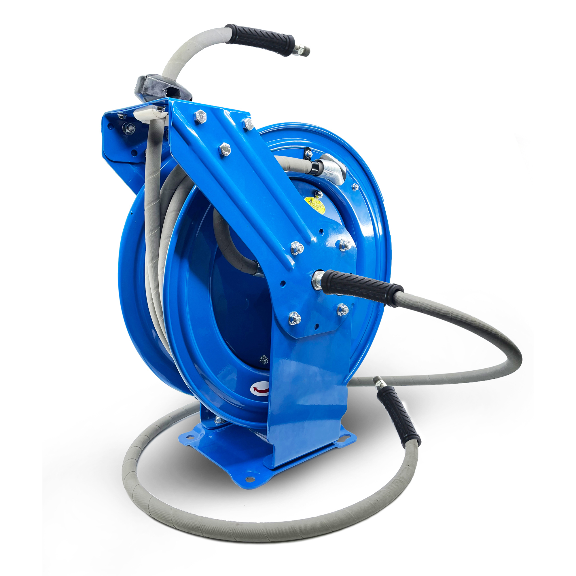 Blushield 3/8"x50' single wire pressure washer hose reel Heavy Duty Dual Arm, Model# PWSWRDA3850